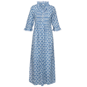 Cotton Annabel Maxi Dress In Blue Thistle (XS)