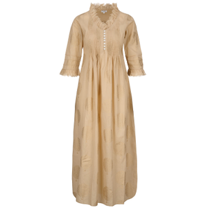 Cotton Annabel Maxi Dress In Latte & Gold (4XL)