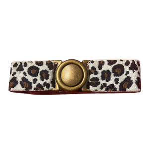 Cream Leopard Elastic Belt (32")