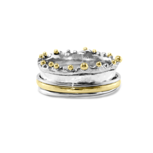 Crown Mixed Metal Spinning Ring (T (UK))
