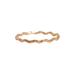 Dainty Snake Gold Textured Ring (N 1/2 (UK))
