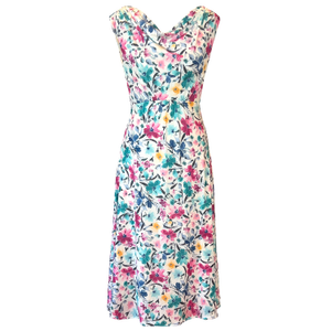 Darcie Cowl Neck Dress In Wild Blossom (XXS)