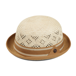 Dasmarca Leon Gold Natural Straw Bowler Summer Hat (59cm)