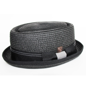 Dasmarca Rico Summer Telescope Crown Lightweight Breathable Rude-Boy Mod Porkpie Hat - Black (57cm)