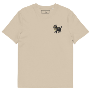 Desert Dust Cool Cat Actual Life Organic Cotton Embroidered T-Shirt - Women (M)