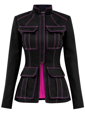 Details Matter Tailored Jacket - Black & Pink (XXS)