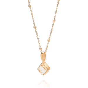 Diamond Citrine Necklace Birthstone November Gold Plated Sterling Silver