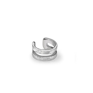 Double Bar Nomad Ear Cuff In Sterling Silver (one size)