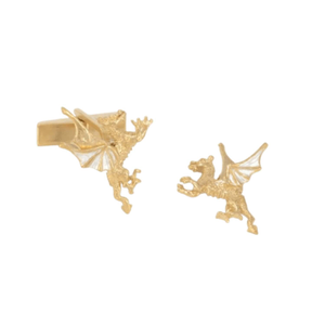 Dragon Cufflinks Eighteen Carat Gold On Sterling Silver