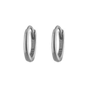 Eight Mm Silver Huggie Hoop Earring