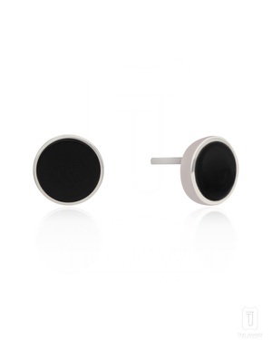 Elements Onyx Studs In Silver For Men