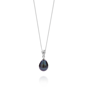 Ellen Mini Peacock Pearl Drop Necklace Sterling Silver