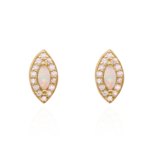 Eloise Opal Stud Earrings | Gold Plated