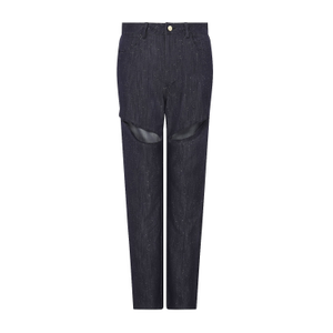 Embellished Sparkly Cut-Out Jeans In Profound Blue (S)