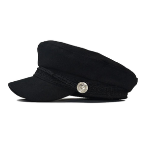 Embroidered Trim Baker Boy Hat (one size)