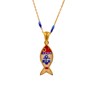 Enamel Gold Fish Necklace