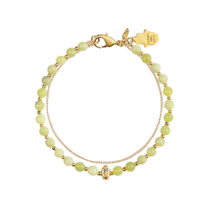 Enlightened Soul - Buddha Jade Gold Chain Bracelet