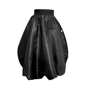 Enoki Puffball Skirt In Black Taffeta (L)