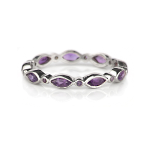 Eternity Band With Amethyst In Sterling Silver (J 1/2 (UK))
