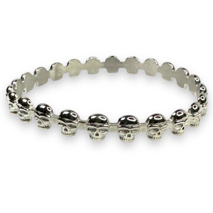 Eternity Skull Bangle White Gold