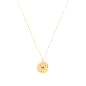 Evil Eye Protection Necklace, Gold Over Sterling Silver With Sapphire (one size)