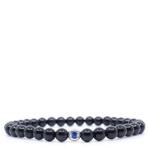 Evil Eye Stainless Steel & Black Tourmaline Bracelet