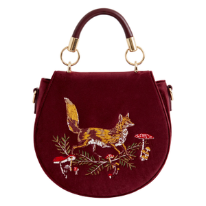 Fable England Fox & Mushroom Embroidered Saddle Bag