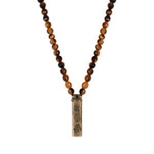 Tiger’s Eye & Onyx Necklace – Strength & Protection Gemstone Jewelry – Fearless Spirit