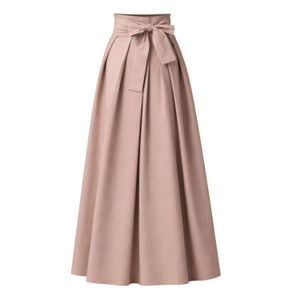 Floor Length Cotton Skirt With Front Bow In Dusty Rose Color (XS)