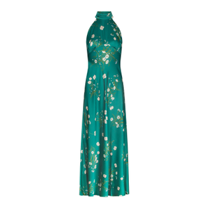 Floral Print Satin Maxi Dress (XS)