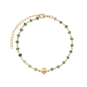 Emerald Lotus Bracelet – Focus & Growth Gemstone Jewelry – Focused Serenity