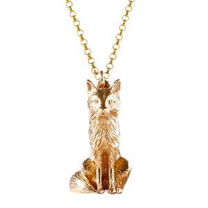 Fox Necklace – Large, Sitting - Gold