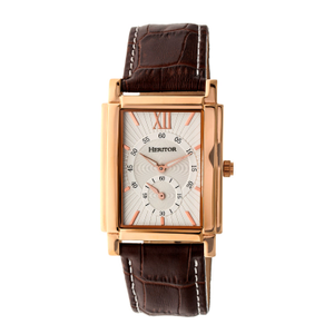 Frederick Leather-Band Watch With Seconds Sub-Dial - Rose Gold, Silver (one size)