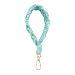 Fresh Mint Macramé Wrist Strap For Phone, Keys, Bags (13")