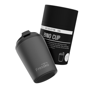 Fressko Bino 8oz / 227ml Reusable Coffee Cup, Stainless Steel - Coal
