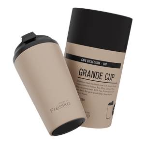 Fressko Grande 16oz / 475ml Reusable Coffee Cup, Stainless Steel - Oat