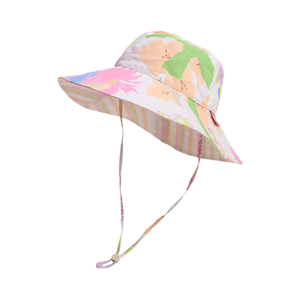 Frida X Lost Pattern "Frida's Garden" Cotton Reversible Sun Hat - Pink (one size)