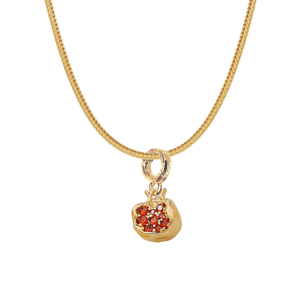 Fruit Pendant Brazilian Chain Necklace - Pomegranate (one size)