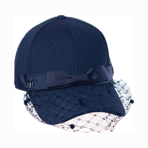 Gigi Veiled Baseball Cap In Black