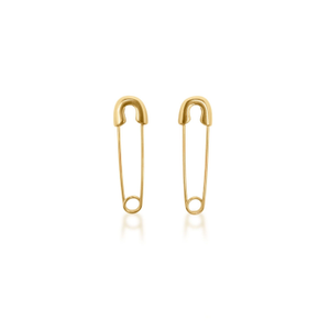 Gil Safety Pin Statement Earrings - Gold