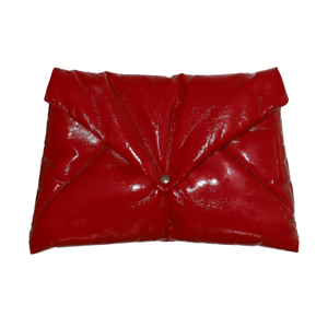 Glossy Patent Envelope Clutch Bag Red (one size)