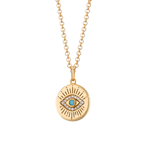 Gold Evil Eye Pendant Necklace