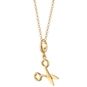 Gold Plated Scissors Charm Necklace