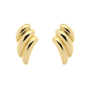 Gold Wave Clip On Earrings