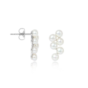 Gratia Cultured Freshwater Pearl Wave Stud Earrings