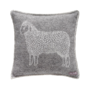 Grey Dot Sheep Wool Cushion