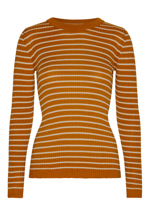 Grobund Hanna Rib Knit - The One In Caramel With Stripes (S)