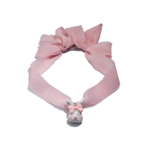 Grumpy Bunny Light Pink Silk Choker Necklace (one size)