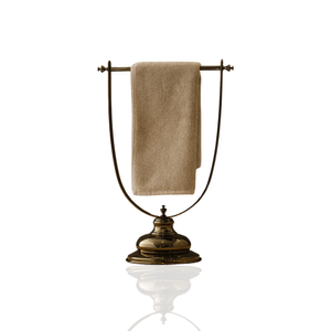 Brass U-Frame Towel Holder With Sculptural Base