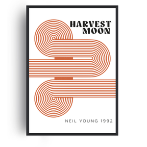 Harvest Moon Music Retro GicléE Art Print A3 (A3 (297 x 420mm))